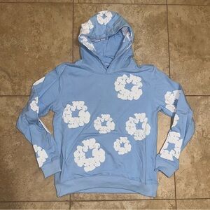 Blue Floral Hoodie